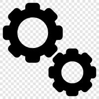 gears, mechanisms, parts, machines icon svg