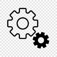 gears, equipment, tools, machines icon svg