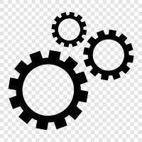 gears, parts, mechanisms, machine icon svg