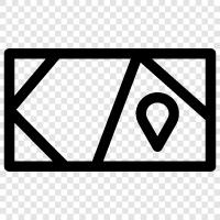 Geographie, Reise, Anfahrt, Kartendruck symbol