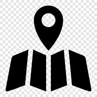 Geography, Cartography, Mapquest, GPS icon svg