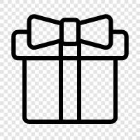 подарочные корзины, упаковка подарков, упаковочная бумага, подарочные этикетки Значок svg