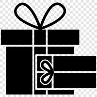 hediye fikirleri, hediye paketi, hediye kartı, hediye sepetleri ikon svg