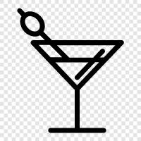 Gin, Vodka, vermouth, dry Martini icon svg