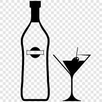 cin, vodka, vermut, martini ikon svg