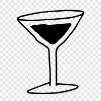 Gin, Vermouth, Olive, Martini Glass icon svg