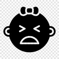 girl angry, little girl angry, angry baby girl, baby girl getting mad icon svg