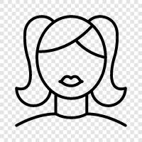 girl, female, womenfolk, ladies icon svg