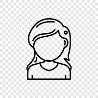 girl, woman, lady, femal icon svg