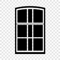 glass, window panes, window treatment, window treatments icon svg