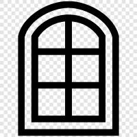 glass, door, view, panorama icon svg