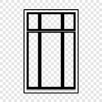 glass, panes, window treatment, draperies icon svg