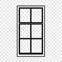 glass, door, opening, frames icon svg