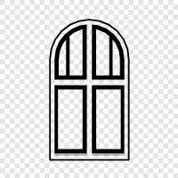 glass, door, frame, door knob icon svg