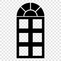 Glas, Fensterbehandlung, Fensterbezüge, Fensterbehandlungen symbol