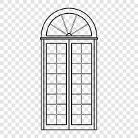 glass, window frame, window treatment, window coverings icon svg