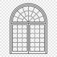 glass, glass window, doublehung window, casement window icon svg