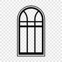 Glas, Fensterscheibe, Fensterleinwand, Fensterbehandlung symbol