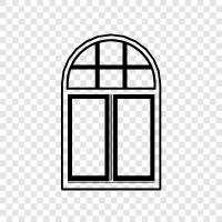 Glas, Tür, Fensterbehandlung, Vorhang symbol