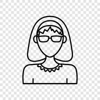 glasses for women, women with glasses, women with spectacles, eyeg icon svg