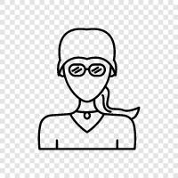 glasses for women, woman with specs, glasses for women with a thin face, woman with glasses icon svg