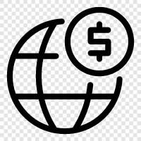 global economy, global market, global trade, global currency exchange rates icon svg