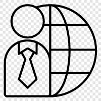 global economy, global trade, globalization, multinationals icon svg