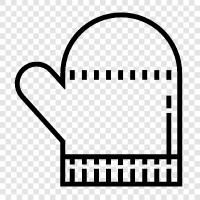 gloves, knit, fingerless, winter icon svg