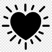 glowing heart, happy heart, radiant soul, loving heart icon svg