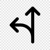 go right, left turn, right turn, left hand turn icon svg