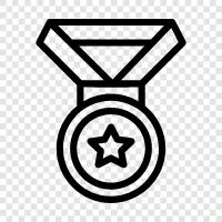 gold medal, silver medal, bronze medal, medal winner icon svg