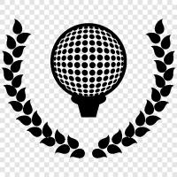golfer wreath, golf club, golfers, championship icon svg