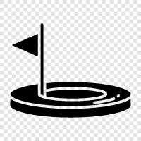 Golfer, Golfplätze, Golfclubs, Golfballs symbol