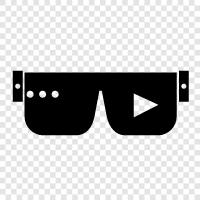 Google Glass, augmented reality, Head mounted display, Glasses icon svg