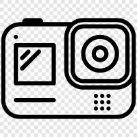 GoPro, action cam, action camera footage, action camera tips icon svg