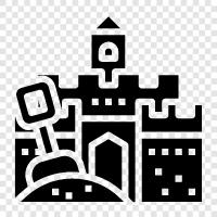 Gothic, Tower, Ruin, Keep icon svg