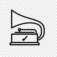 gramophone, cylinder, wax, records icon svg