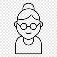 granny, old lady, grandma, greatgrandma icon svg