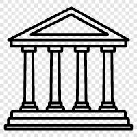 Greek, temple, sculpture, art icon svg