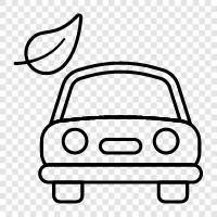 grünes Auto, Hybridauto, Elektroauto, Ökoauto symbol