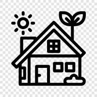 green home, sustainable home, ecofriendly home, home greening icon svg