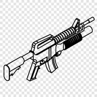 grenade launcher, assault rifle, automatic rifle, Grenade launcher rifle icon svg