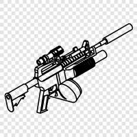 grenade launcher, rifle, launcher, firearms icon svg