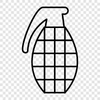 grenade, wartime, bombs, munitions icon svg