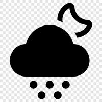 grey clouds, white snow, snow on the clouds, snowflakes icon svg