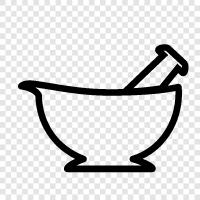 grinding, pestle and mortar, kitchen tools, Mortar and Pestle icon svg