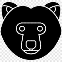 grizzly, brown, black, animal icon svg