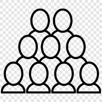 group dynamics, groupthink, collective behavior, group of people icon svg