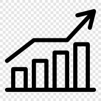 growth chart, exponential graph, logarithmic graph, growth graph Значок svg