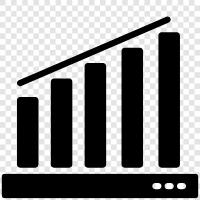 growth charts, growth rates, linear growth, exponential growth icon svg